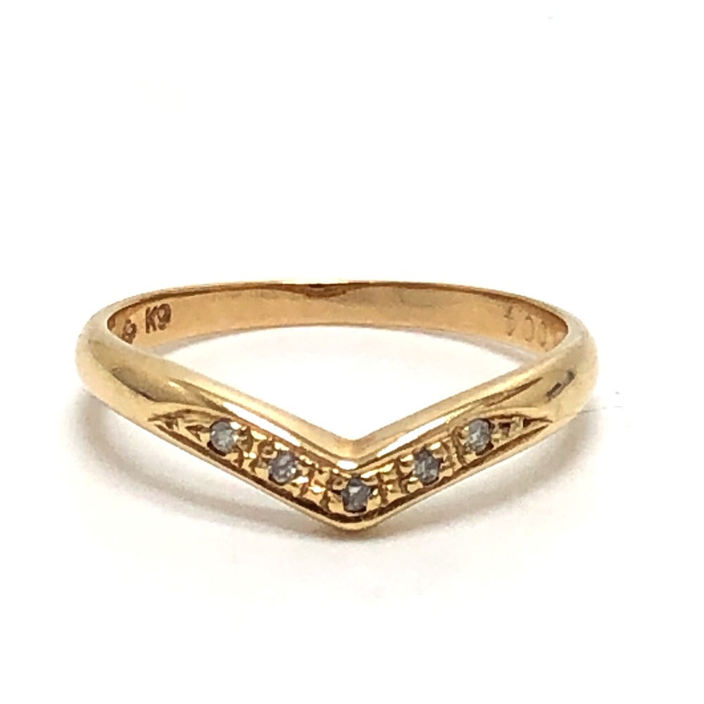 jewelry Ｋ9 D0.04ct アクセサリー ダイヤモンド V字 イエローゴールド リング・指輪 K9 レディース ゴールド