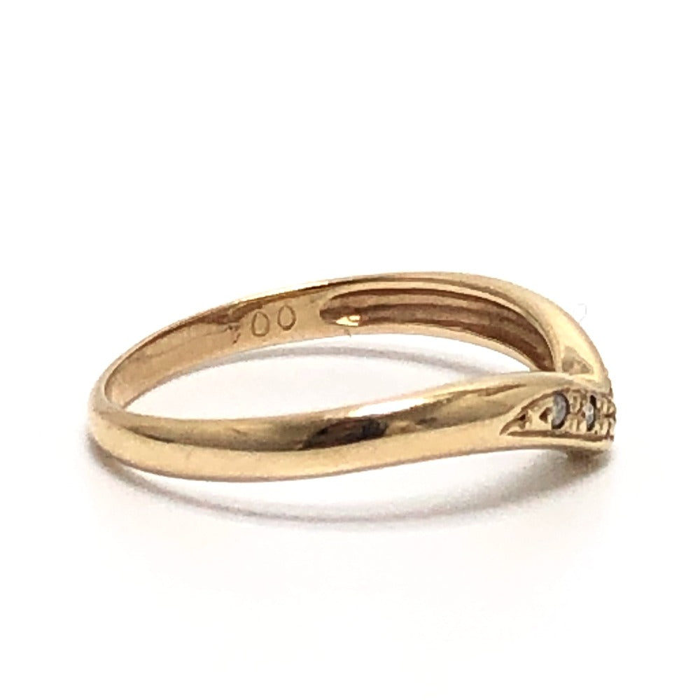 jewelry Ｋ9 D0.04ct アクセサリー ダイヤモンド V字 イエローゴールド リング・指輪 K9 レディース ゴールド