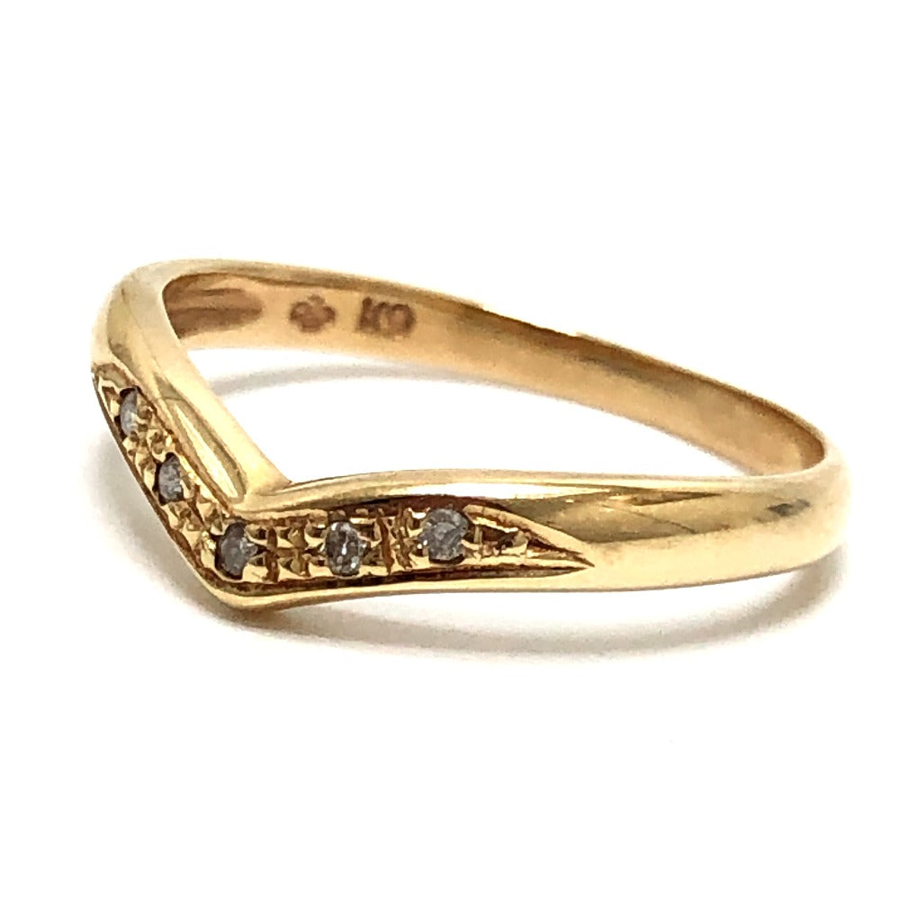 jewelry Ｋ9 D0.04ct アクセサリー ダイヤモンド V字 イエローゴールド リング・指輪 K9 レディース ゴールド
