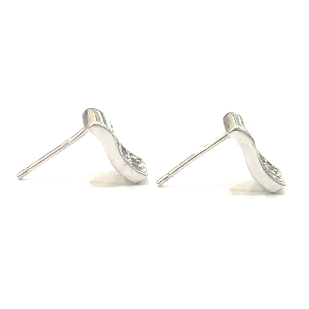 jewelry K18WG D0.15ct ダイヤ ミニ デザイン ピアス K18WG レディース シルバー