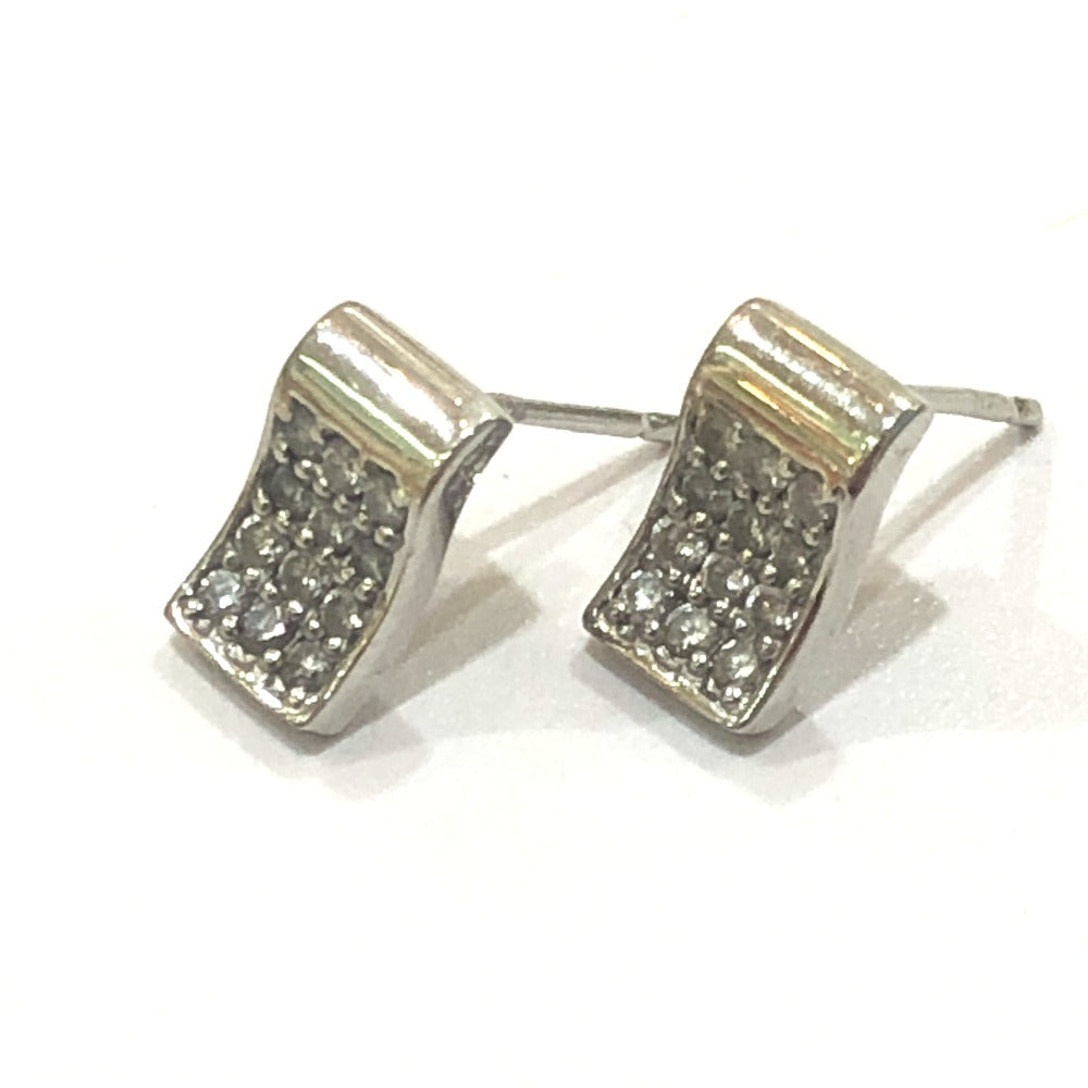 jewelry K18WG D0.15ct ダイヤ ミニ デザイン ピアス K18WG レディース シルバー