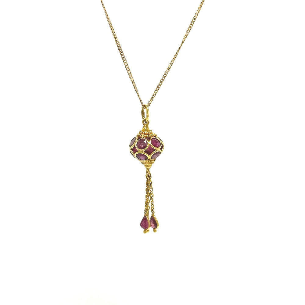 jewelry K18 金 18K K18YG アメジスト ボール デザイン チェーンネックレス アクセサリー ジュエリー ネックレス K18 レディース ゴールド