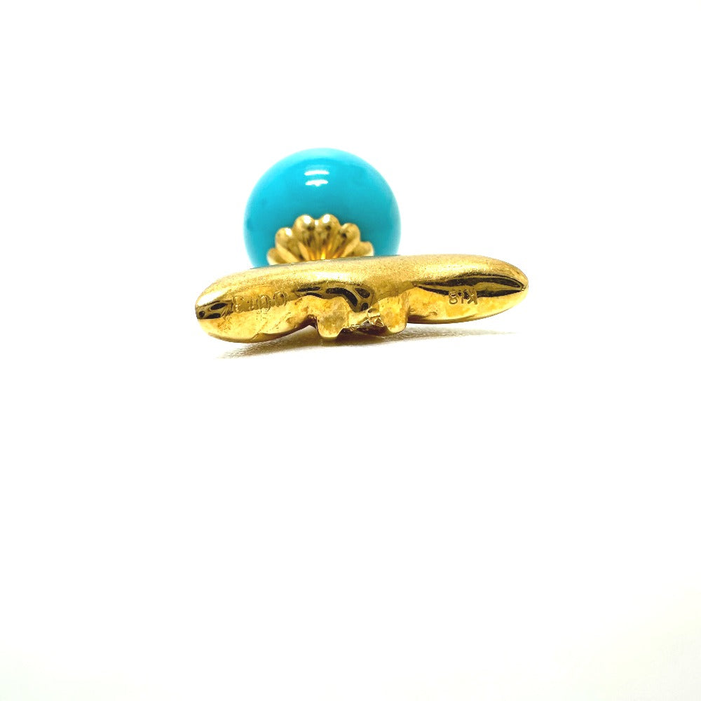 jewelry K18 金 18K K18YG フェザーモチーフ トルコ石 12mm D0.013ct アクセサリー ジュエリー ネックレス ペンダント ペンダントトップ K18 レディース ゴールド