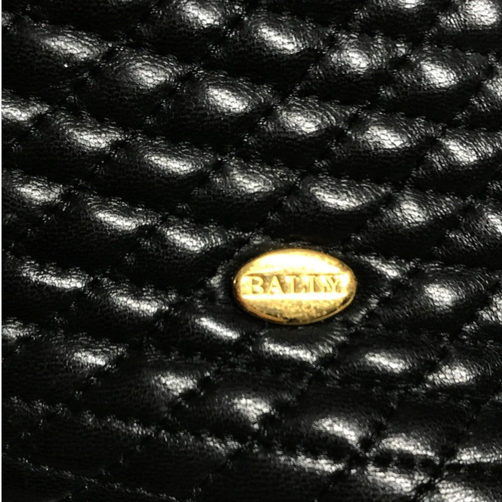 BALLY vintage logo Twist Chain Shoulder Tote Bag Shoulder Bag Leather Black/Gold Used
