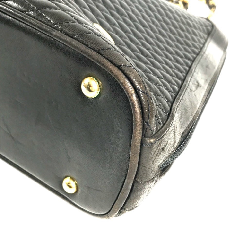 BALLY vintage logo Twist Chain Shoulder Tote Bag Shoulder Bag Leather Black/Gold Used