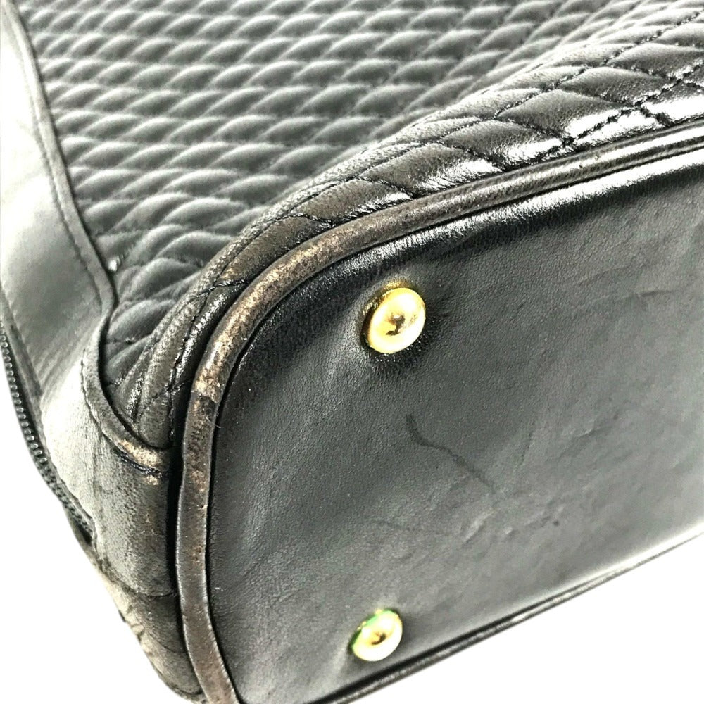 BALLY vintage logo Twist Chain Shoulder Tote Bag Shoulder Bag Leather Black/Gold Used