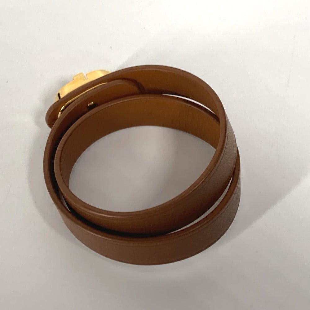 Dior CDロゴ 2重ブレスレット アクセサリー ブレスレット レザー レディース ブラウン