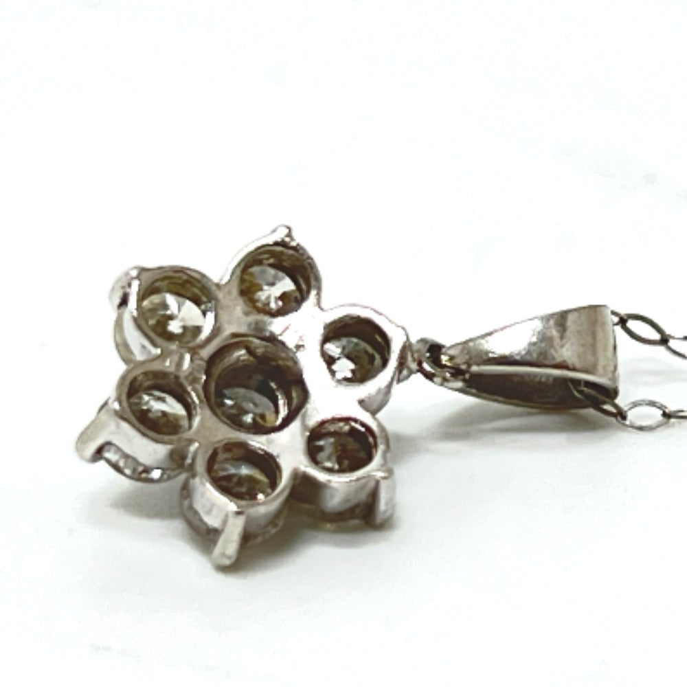 jewelry Pt850　1.03ct フラワーモチーフ アクセサリー ネックレス レディース シルバー - brandshop-reference
