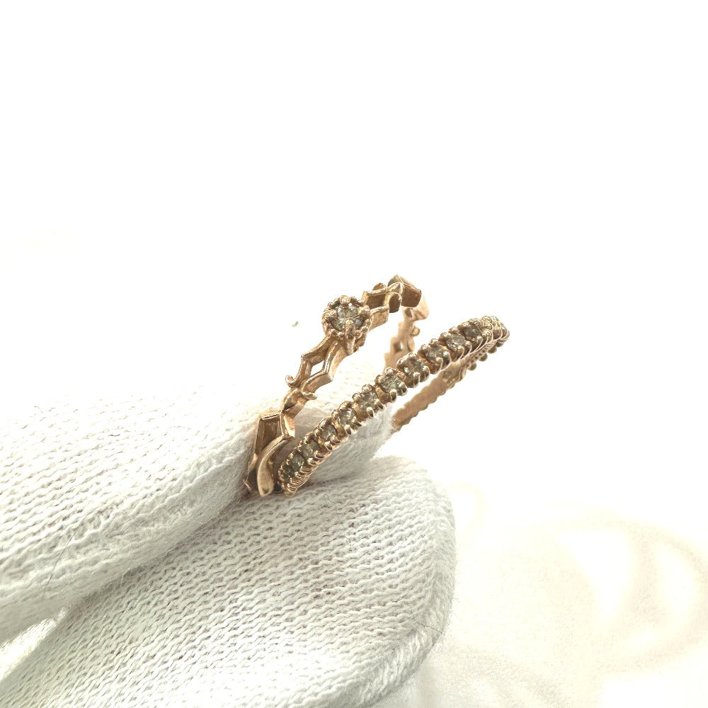 jewelry K10PG デザイン アクセサリー ダイヤ 2連 リング・指輪 K10PG レディース ゴールド