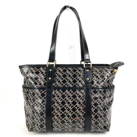 BALLY logo print tote bag, shoulder bag, PVC, unisex, black