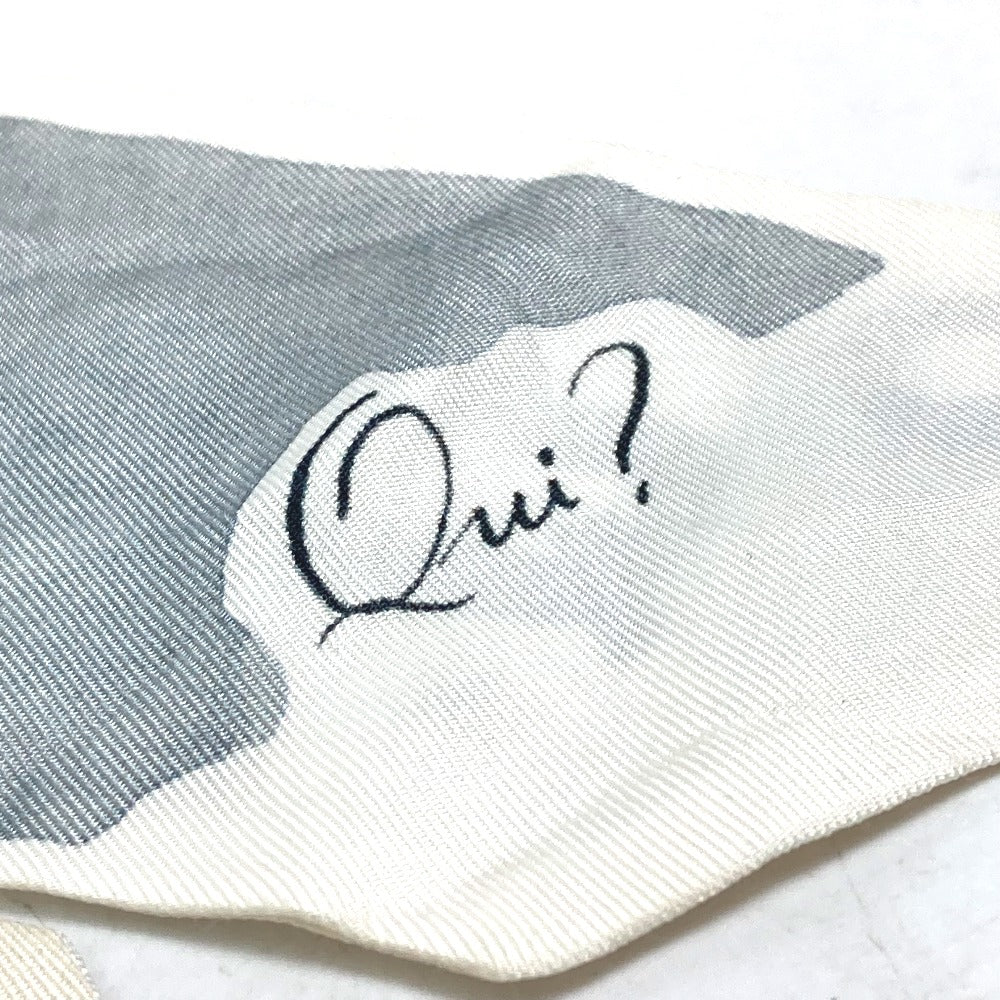 Dior Initial Logo Q Mitza Bandeau Scarf Silk Women's White