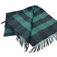 Dior 95CHE200100 Logo Fringe Check Pattern Large Wool Shawl Scarf Women's Green