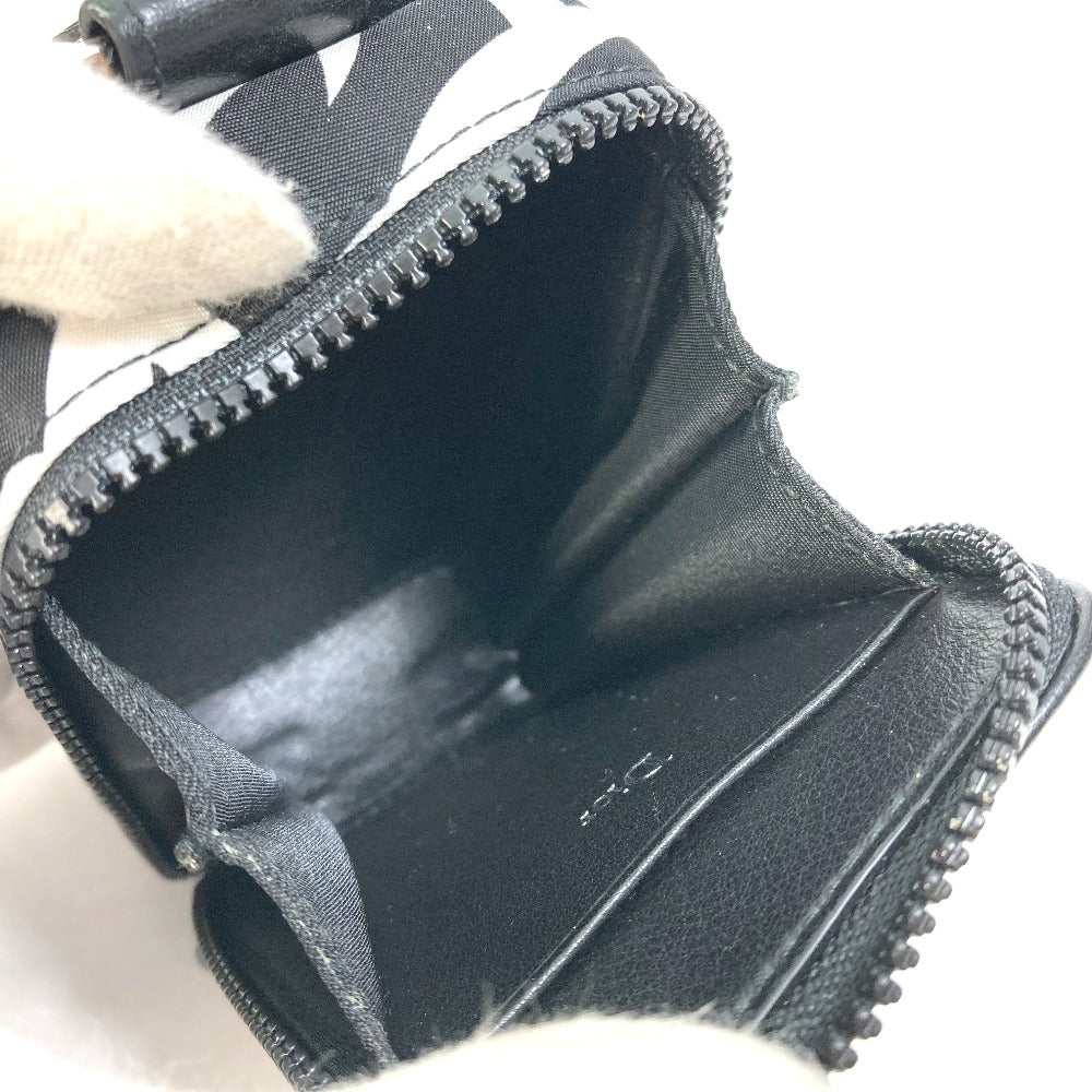 DIOR HOMME Cigarette Case with Key Ring, Tribal Two-Tone Nylon Pouch, White, Men's