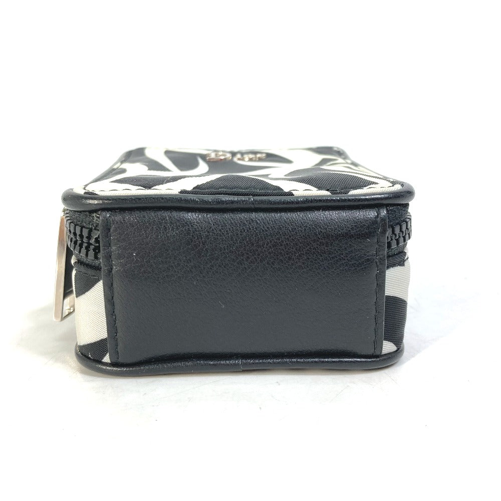 DIOR HOMME Cigarette Case with Key Ring, Tribal Two-Tone Nylon Pouch, White, Men's