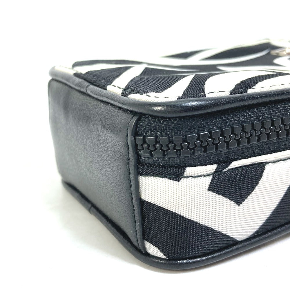 DIOR HOMME Cigarette Case with Key Ring, Tribal Two-Tone Nylon Pouch, White, Men's