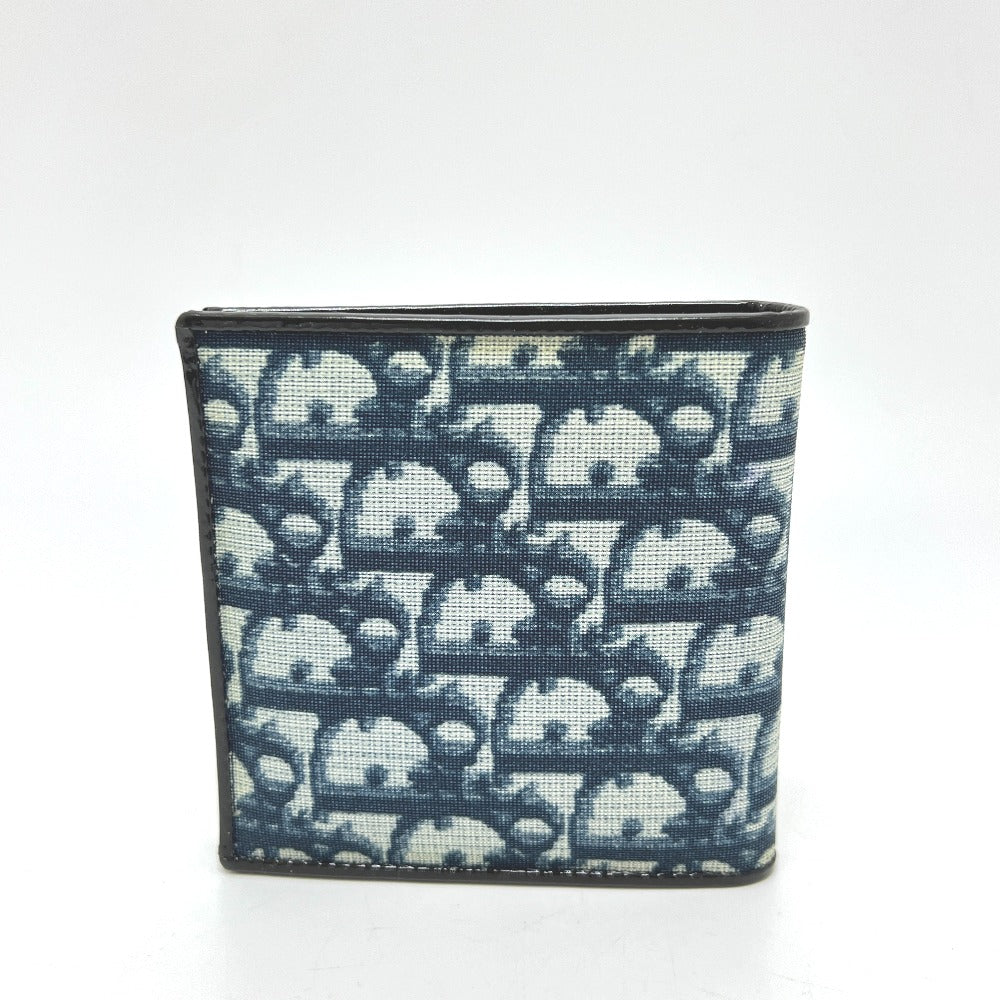 Christian Dior トロッター 財布 ウォレット 折り畳み 2つ折り財布 PVC レディース ブルー