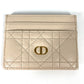 Dior Cannage CARO Business Card Case, Pass Case, Card Case, Leather, Women's, Beige