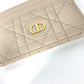 Dior Cannage CARO Business Card Case, Pass Case, Card Case, Leather, Women's, Beige