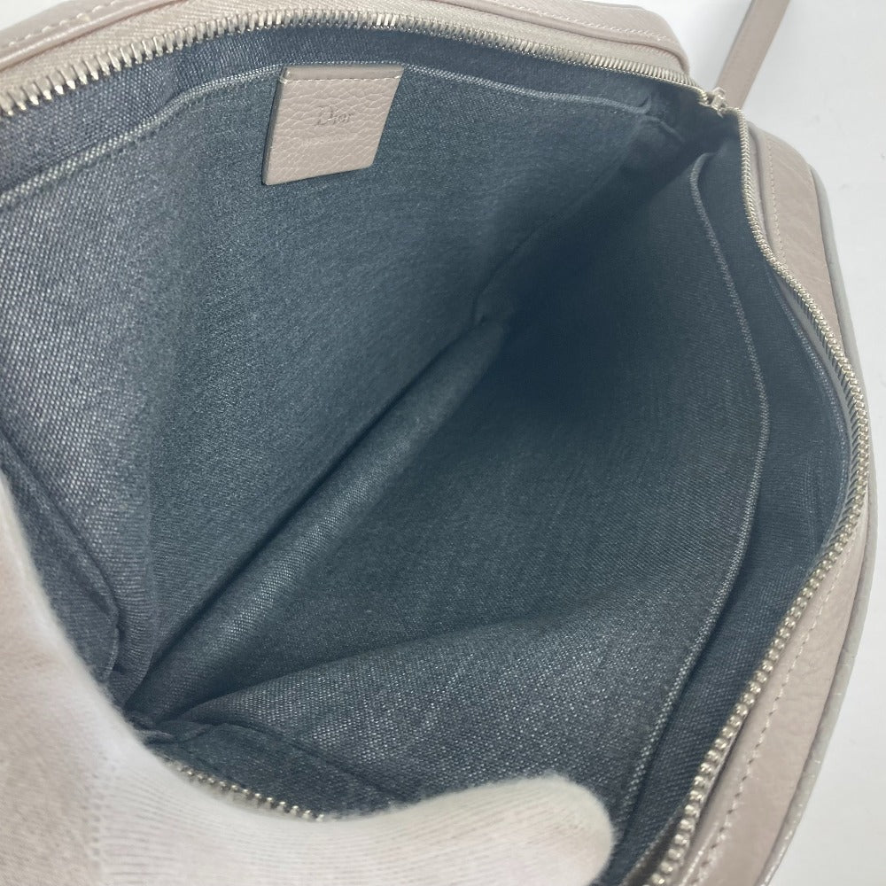 Dior Pouch Logo Strap Clutch Bag Second Bag Leather Men's Gray