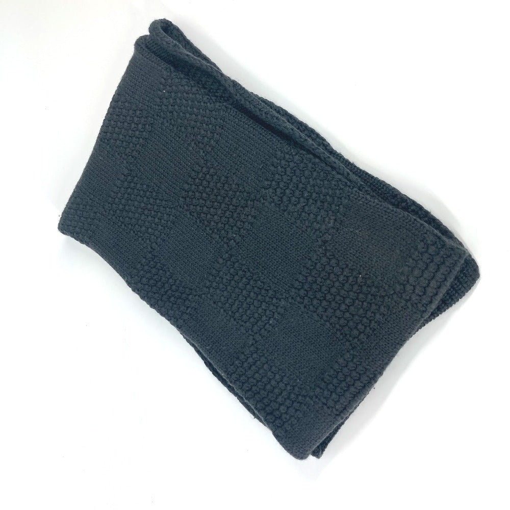 LOUIS VUITTON レザータグ 革タグ ダミエ マフラー ウール メンズ グレー - brandshop-reference