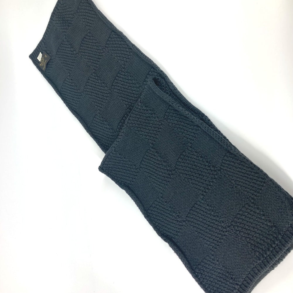 LOUIS VUITTON レザータグ 革タグ ダミエ マフラー ウール メンズ グレー - brandshop-reference