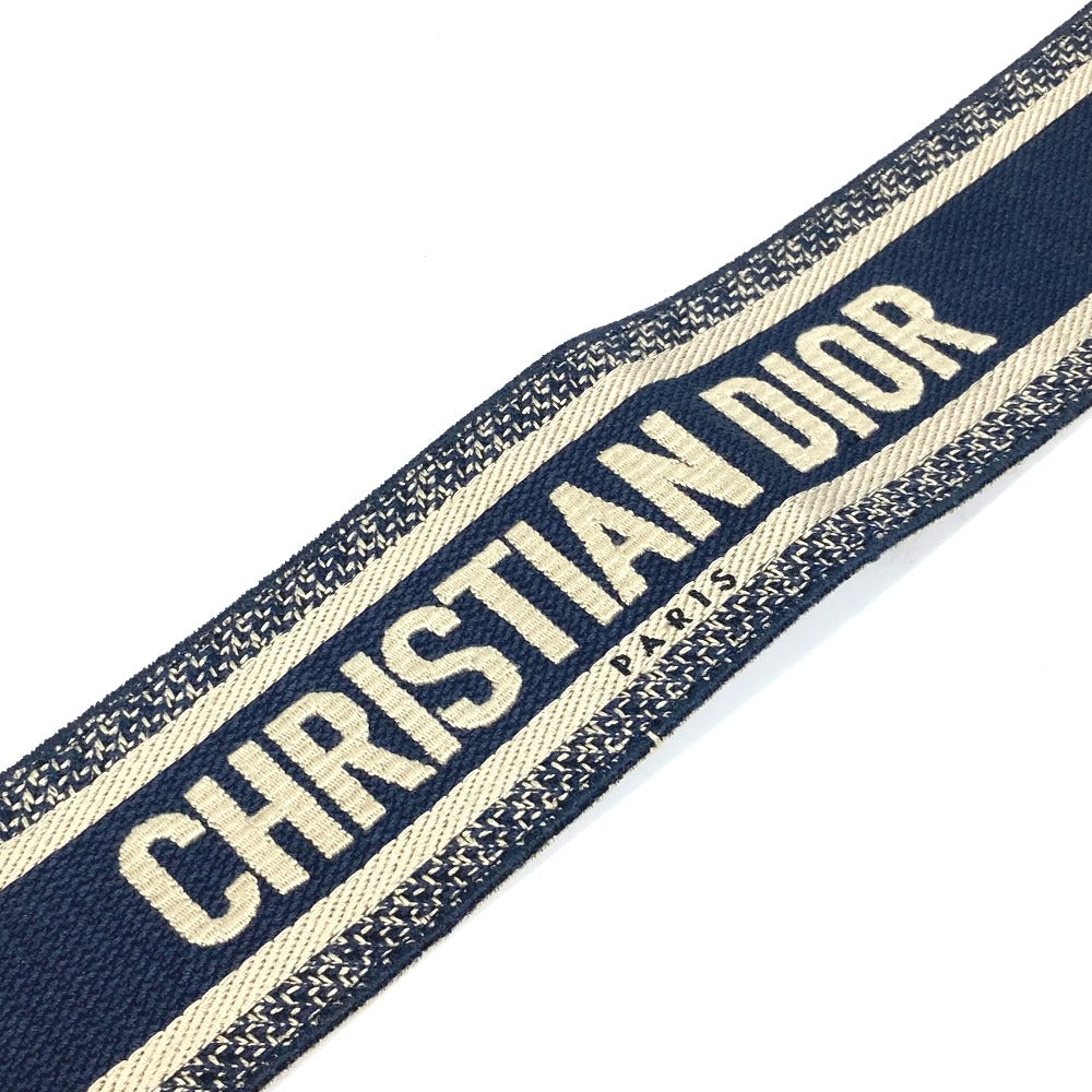 Dior B0003CBTE_M928　 CD金具 エンブロイダリー キャンバス ロゴ ズボン用ベルト ベルト コットン レディース ネイビー×ベージュ