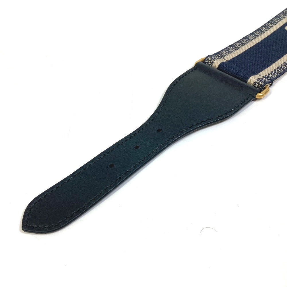 Dior B0003CBTE_M928　 CD金具 エンブロイダリー キャンバス ロゴ ズボン用ベルト ベルト コットン レディース ネイビー×ベージュ