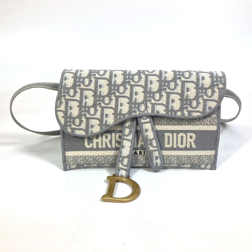 Dior オブリーク SADDLE サドル スリムポーチ エンブロイダリー カバン バッグ ボディバッグ ショルダーバック ウエストバッグ ジャガード メンズ グレー - brandshop-reference