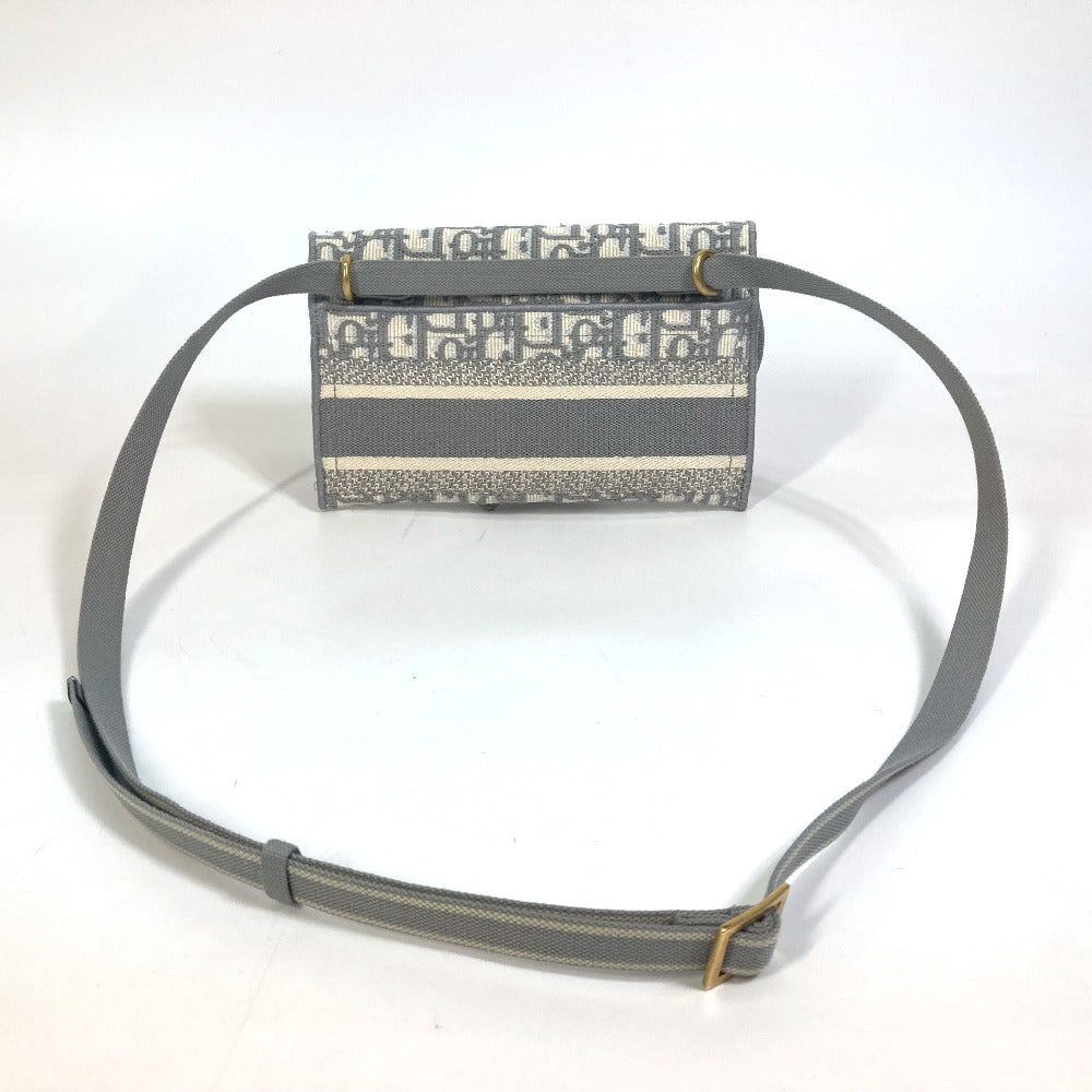 Dior オブリーク SADDLE サドル スリムポーチ エンブロイダリー カバン バッグ ボディバッグ ショルダーバック ウエストバッグ ジャガード メンズ グレー - brandshop-reference