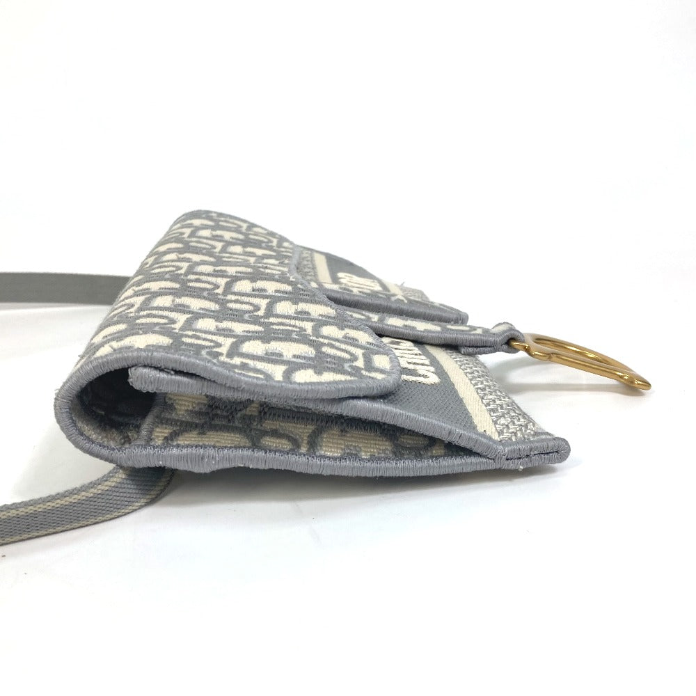 Dior オブリーク SADDLE サドル スリムポーチ エンブロイダリー カバン バッグ ボディバッグ ショルダーバック ウエストバッグ ジャガード メンズ グレー - brandshop-reference