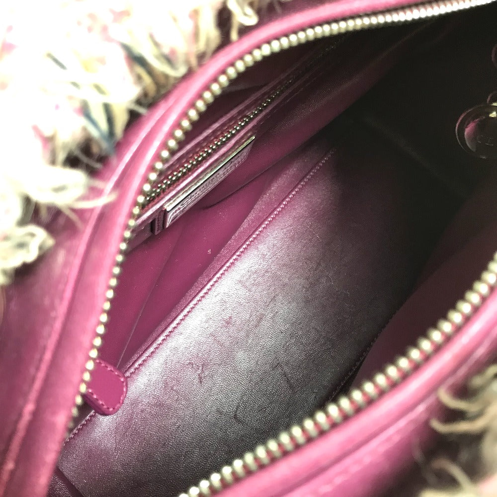 Dior 銀座限定 ル・ローズ・ボヌール(ハッピーローズ) レディディオール Ladydior  カバン 2WAYバッグ ショルダーバッグ ハンドバッグ ツイード レディース ピンク×パープル×ホワイト - brandshop-reference