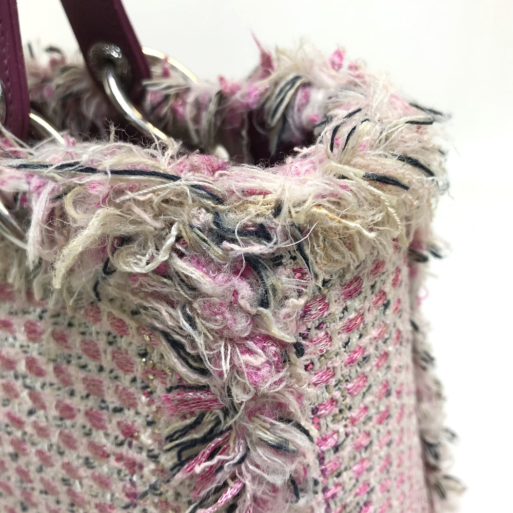 Dior 銀座限定 ル・ローズ・ボヌール(ハッピーローズ) レディディオール Ladydior  カバン 2WAYバッグ ショルダーバッグ ハンドバッグ ツイード レディース ピンク×パープル×ホワイト - brandshop-reference