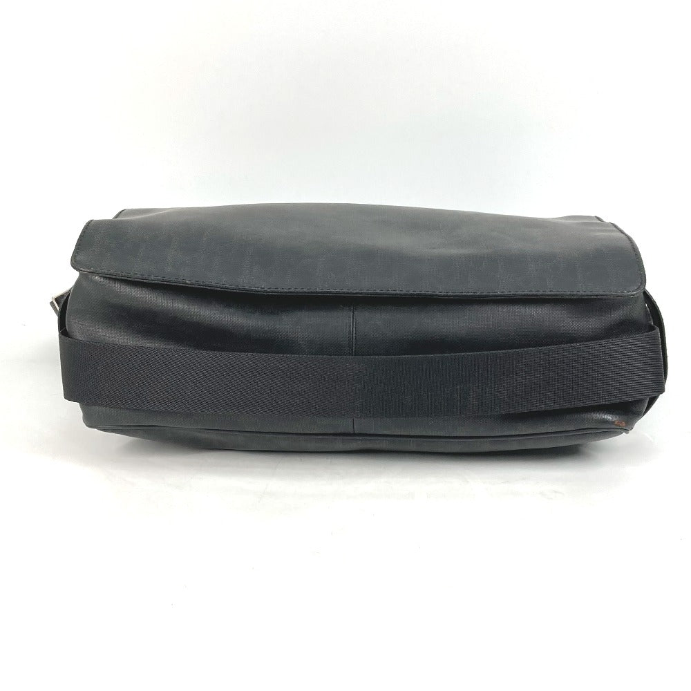 DIOR HOMME Crossbody Flap Trotter Oblique Logo Messenger Bag Shoulder Bag PVC Men's Black