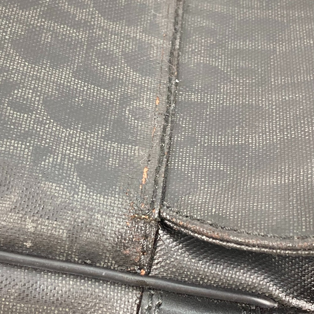 DIOR HOMME Crossbody Flap Trotter Oblique Logo Messenger Bag Shoulder Bag PVC Men's Black