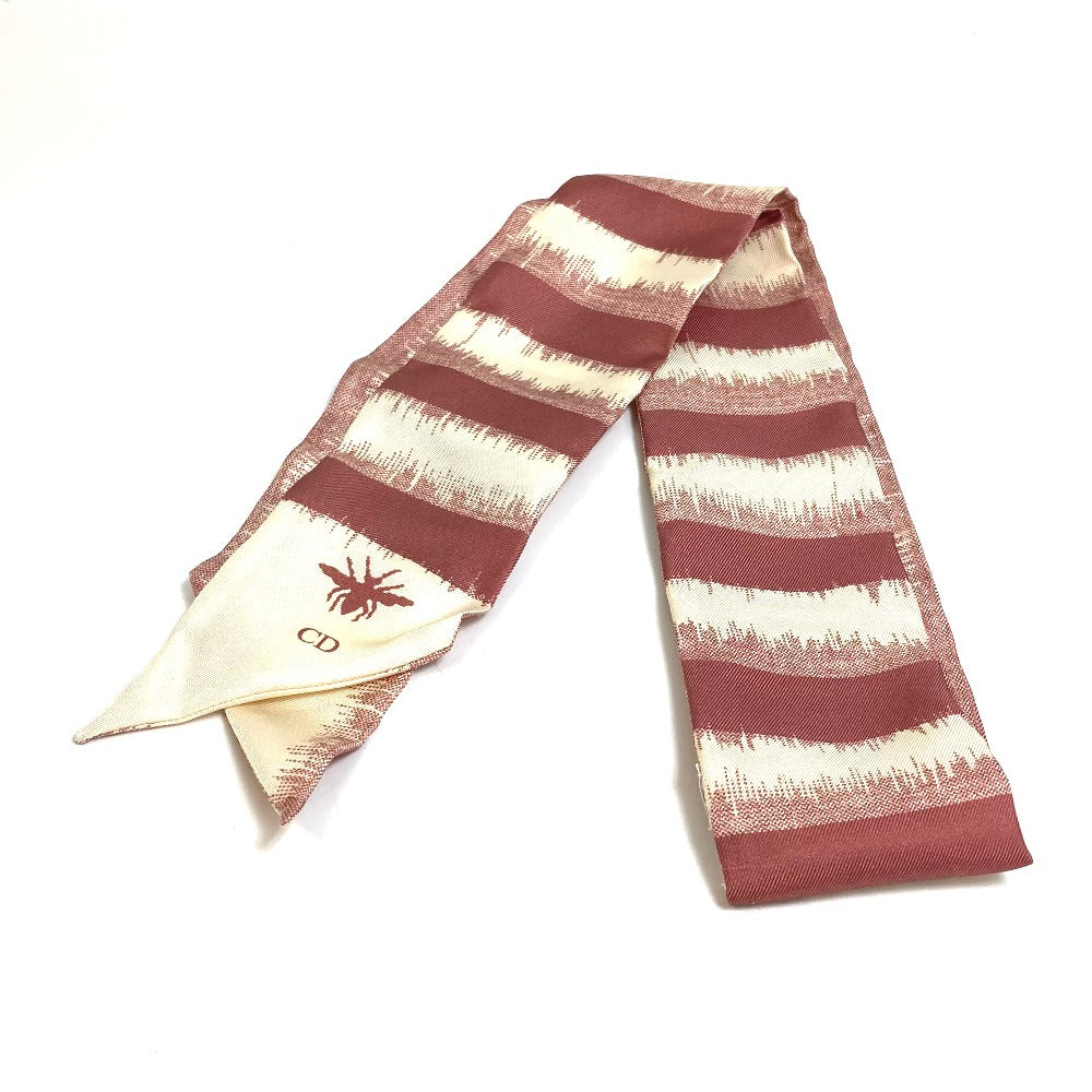 Dior Logo Mitza Silk Scarf for Women in Beige and Dusty Pink