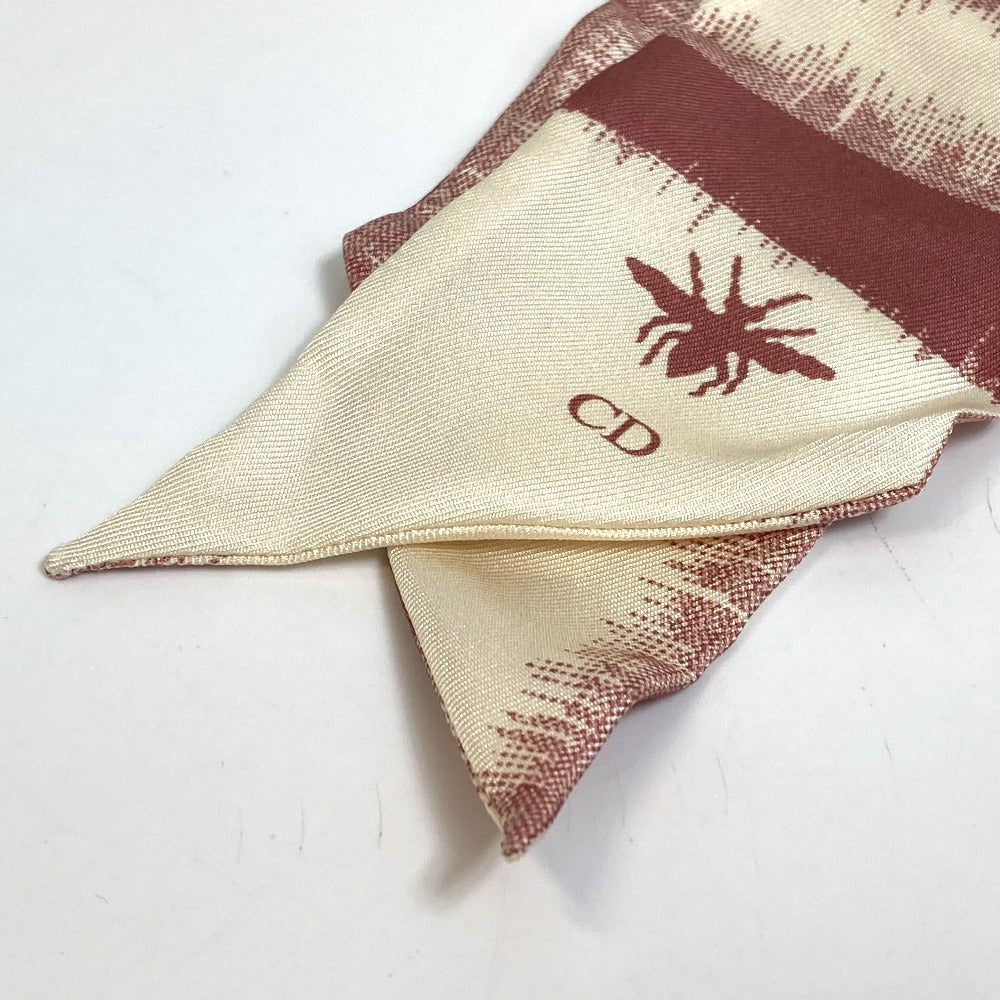 Dior Logo Mitza Silk Scarf for Women in Beige and Dusty Pink