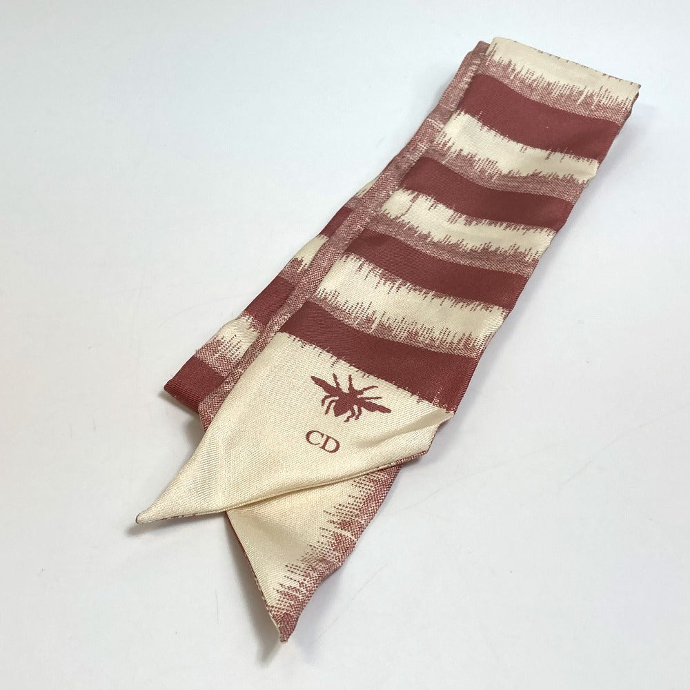 Dior Logo Mitza Silk Scarf for Women in Beige and Dusty Pink