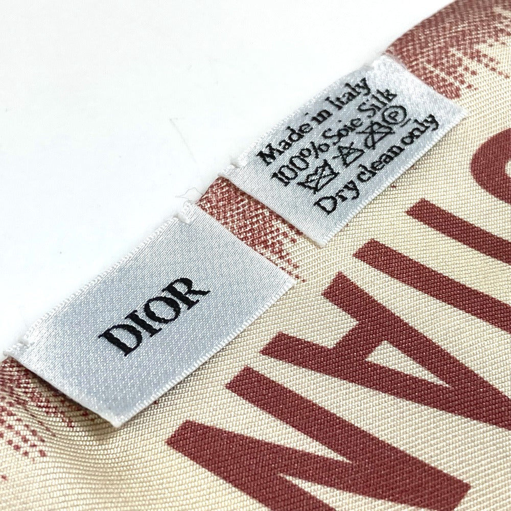 Dior Logo Mitza Silk Scarf for Women in Beige and Dusty Pink