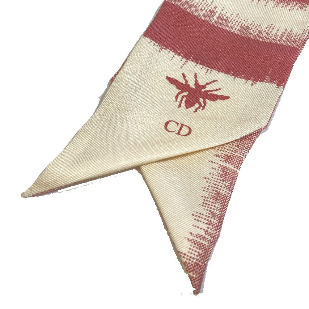 Dior Mitzah Mitzah Bag Accessory Scarf Silk Women's Pink x Beige