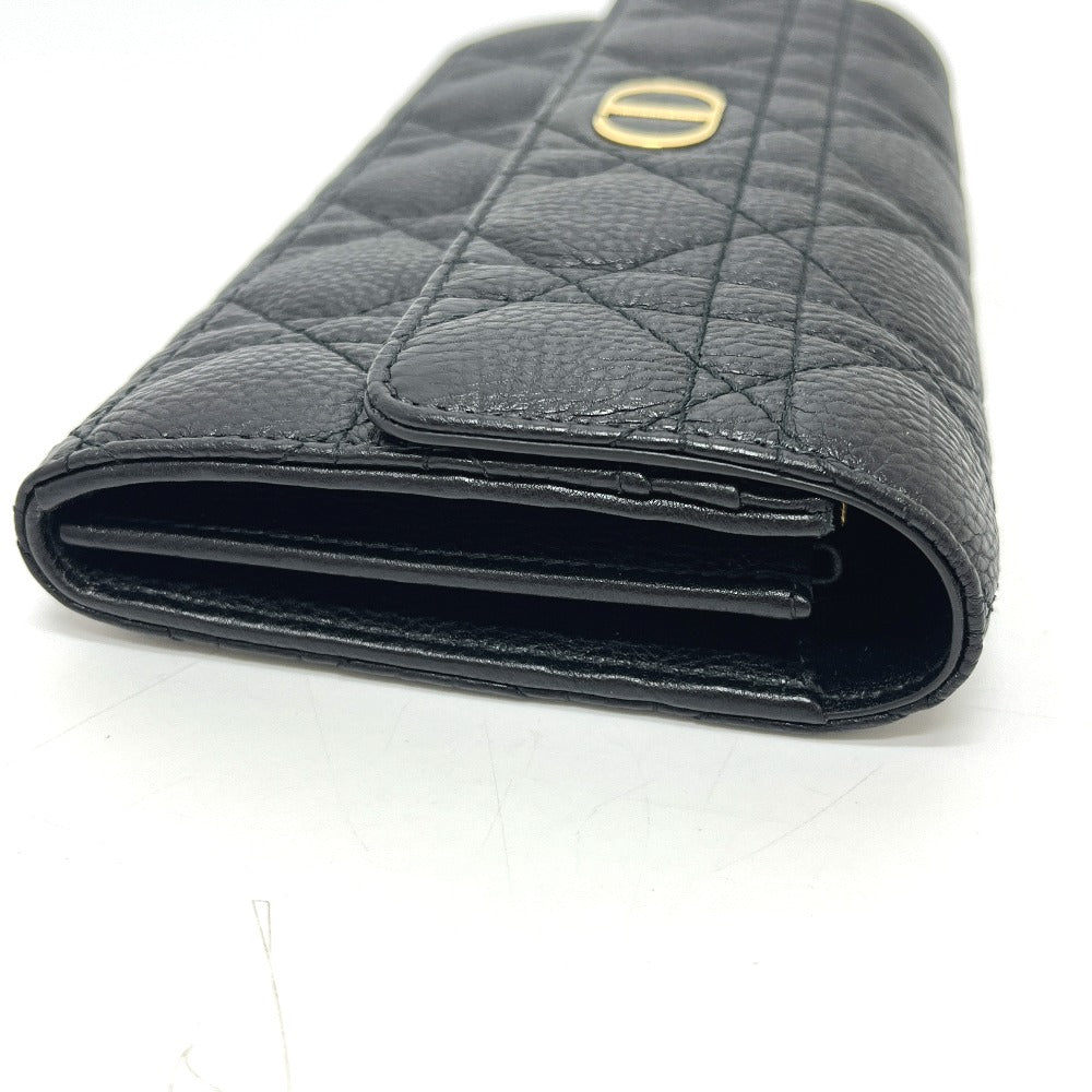 Dior S5039UWC レディディオール カナージュ カロ 財布 ウォレット 長財布 カーフスキン レディース ブラック