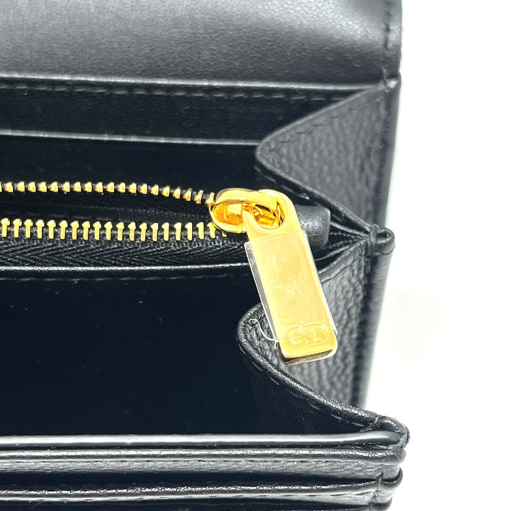 Dior S5039UWC レディディオール カナージュ カロ 財布 ウォレット 長財布 カーフスキン レディース ブラック