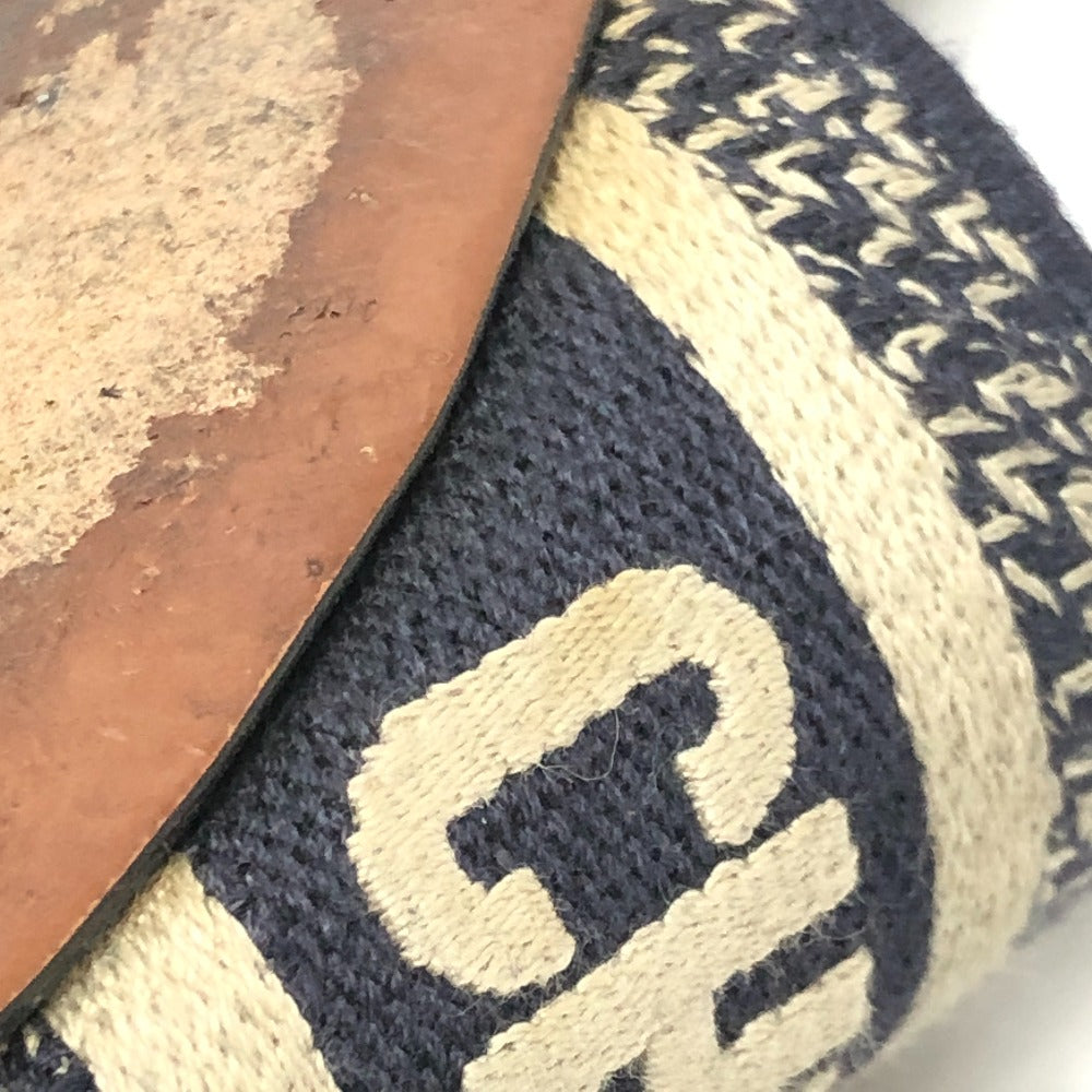 Dior Dway Slide Embroidered Cotton Shoes Flats Mules Sandals Jacquard Women's Navy