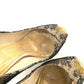 Christian Dior Lace open toe heel shoes pumps Leather Beige/Black 7 Used