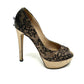 Christian Dior Lace open toe heel shoes pumps Leather Beige/Black 7 Used