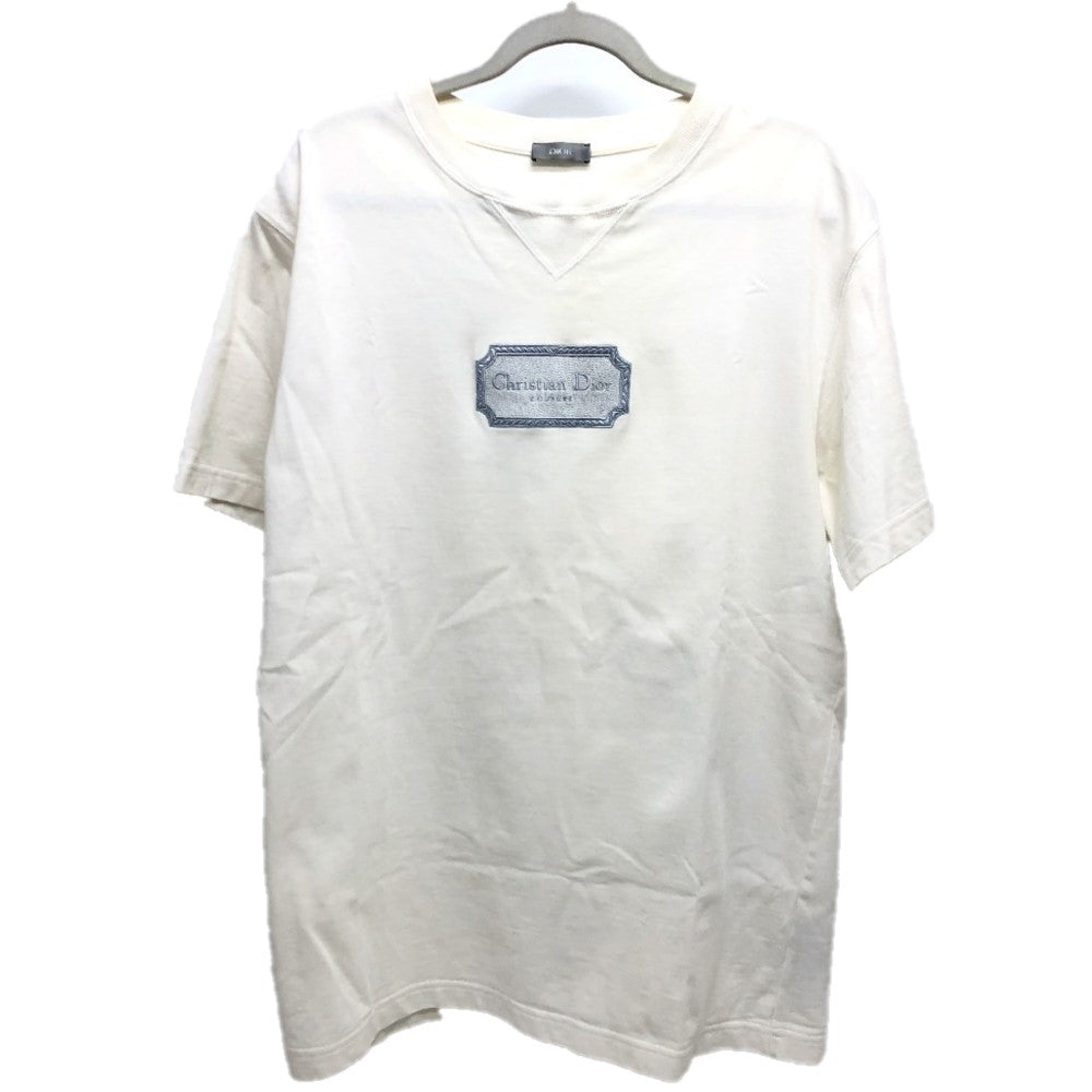 Dior 243J685B0 ディオールオム ロゴエンブロイダリー アパレル トップス 半袖 Tシャツ 半袖Ｔシャツ コットン メンズ ホワイト