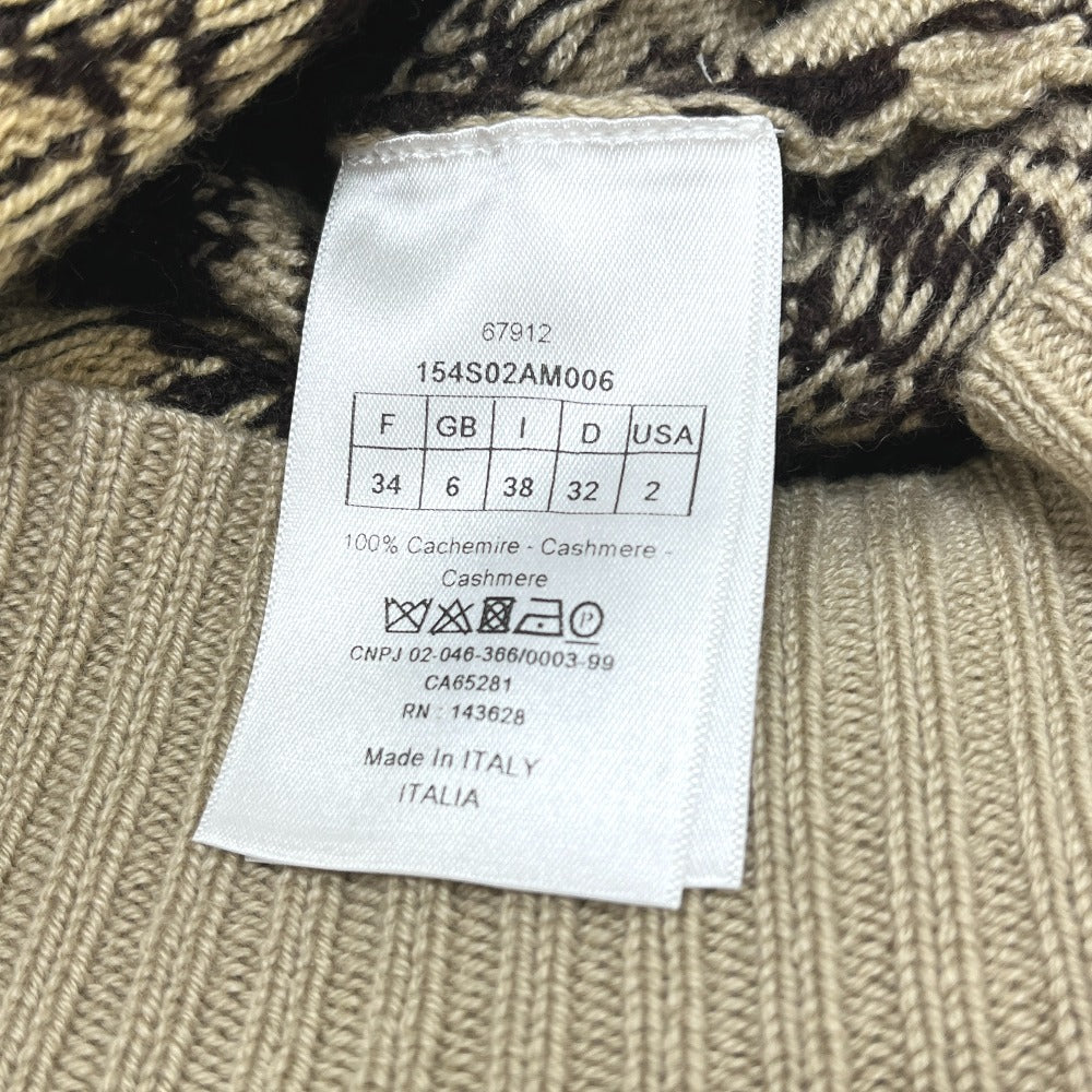 Christian Dior 154S02AM006 レオパード柄 リボン アパレル トップス セーター カシミヤ レディース ブラウン