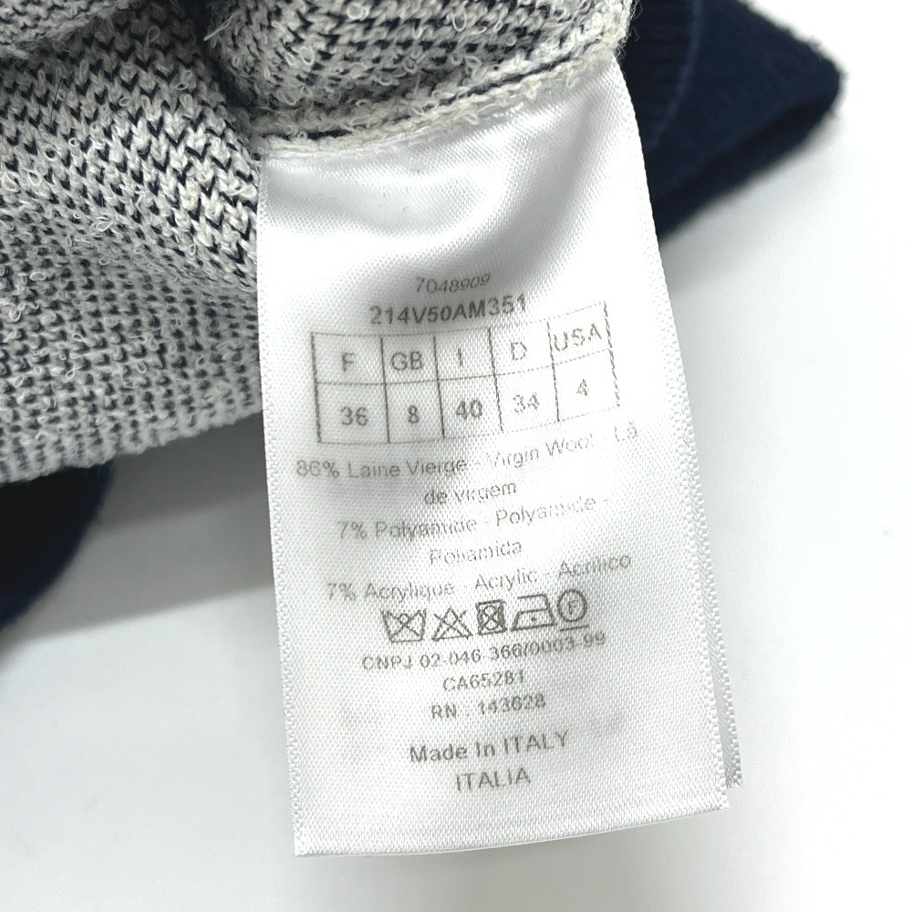 Dior 214V50AM351 DIOR 8 Bomber Apparel, blouson, zip-up, outerwear, collarless jacket Jacket wool Navy/White Used