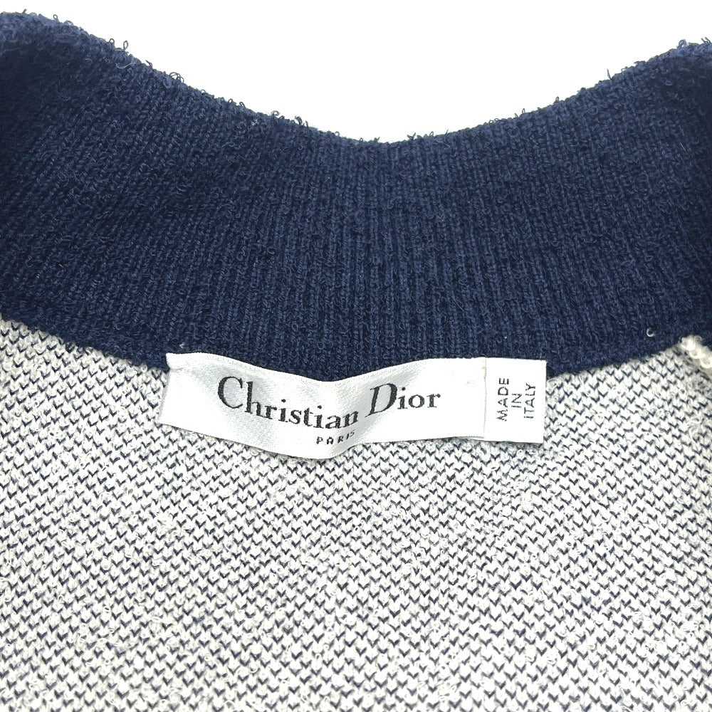 Dior 214V50AM351 DIOR 8 Bomber Apparel, blouson, zip-up, outerwear, collarless jacket Jacket wool Navy/White Used