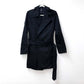 DIOR HOMME Men's Black Double-Breasted Cotton Trench Coat with Belt