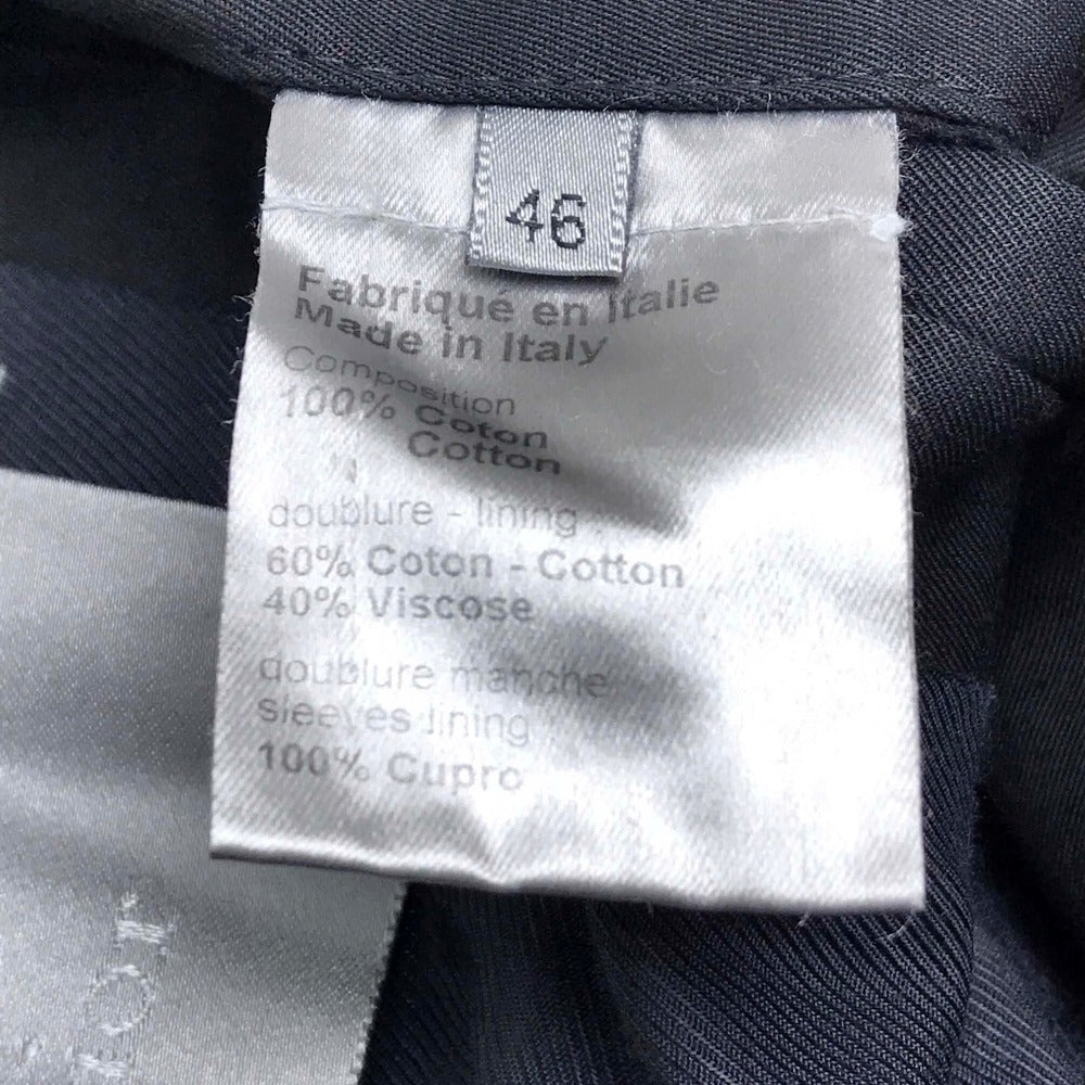 DIOR HOMME Men's Black Double-Breasted Cotton Trench Coat with Belt